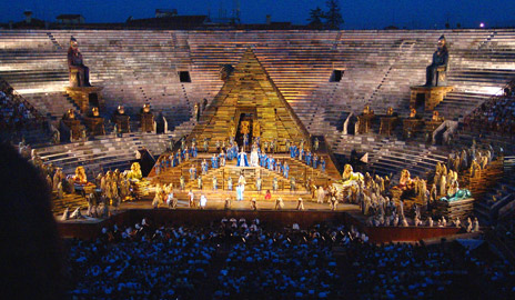 La rappresentazione dell'AIDA all'Arena di Verona